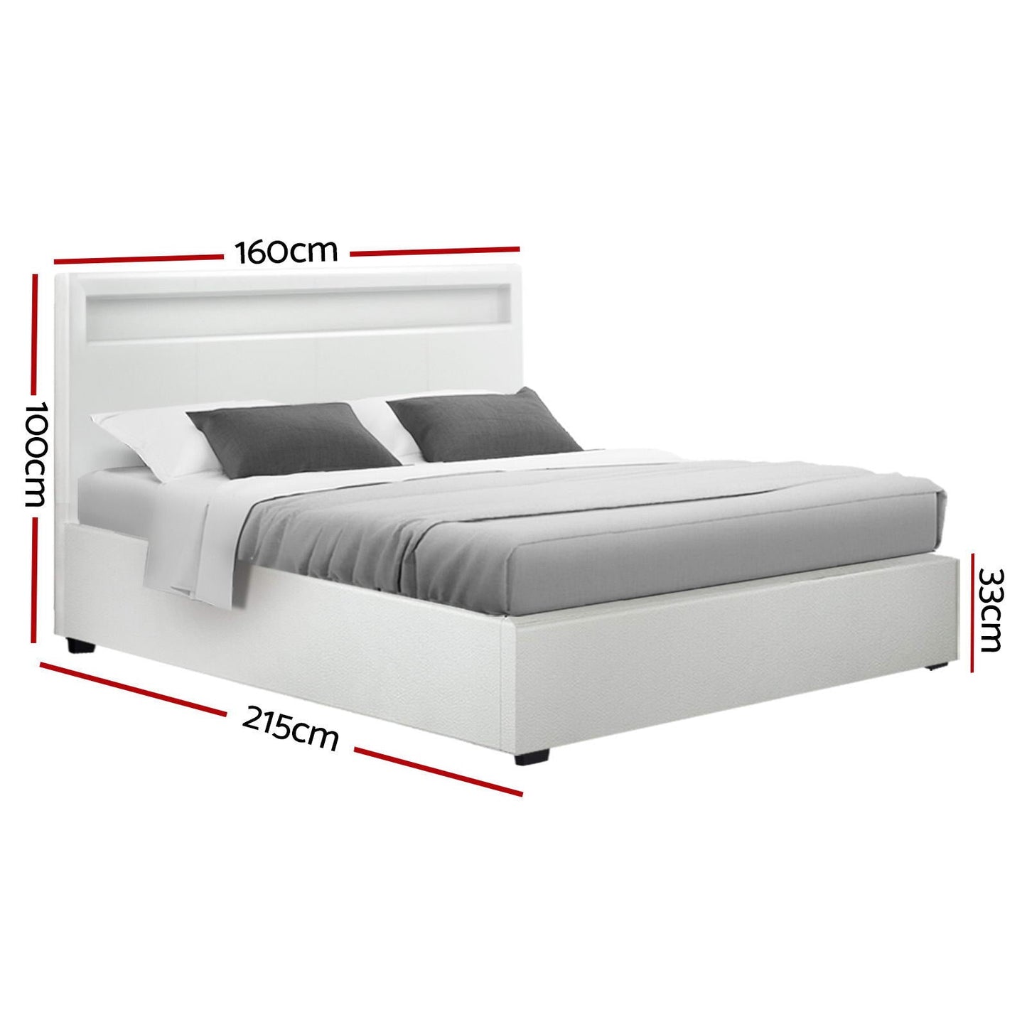 Mars Bed & Mattress Package with 34cm Black Mattress - White Queen