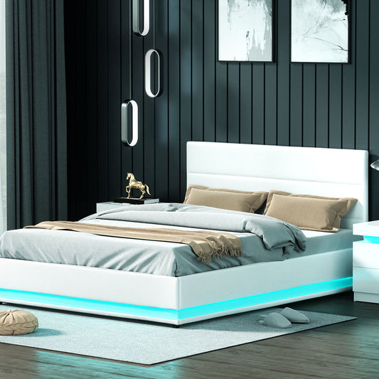 Marble 24cm Bed & Mattress Package - White Queen
