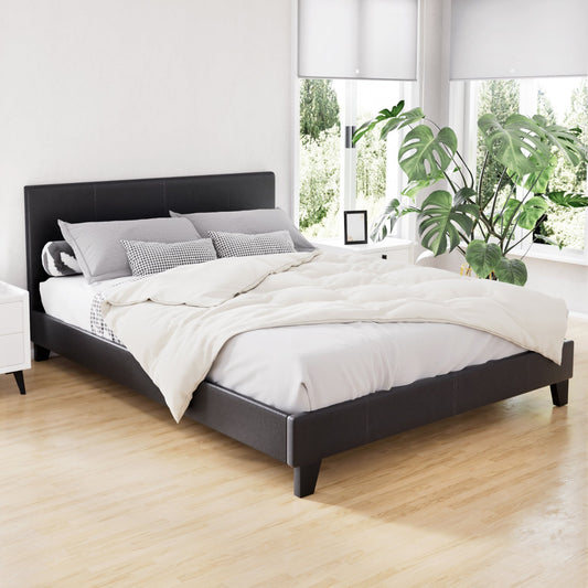 Saturn Bed & Mattress Package - Black Double