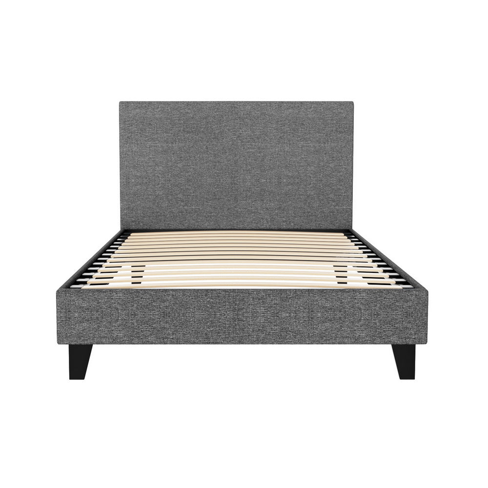 Trenton Bed Frame Fabric - Grey King Single