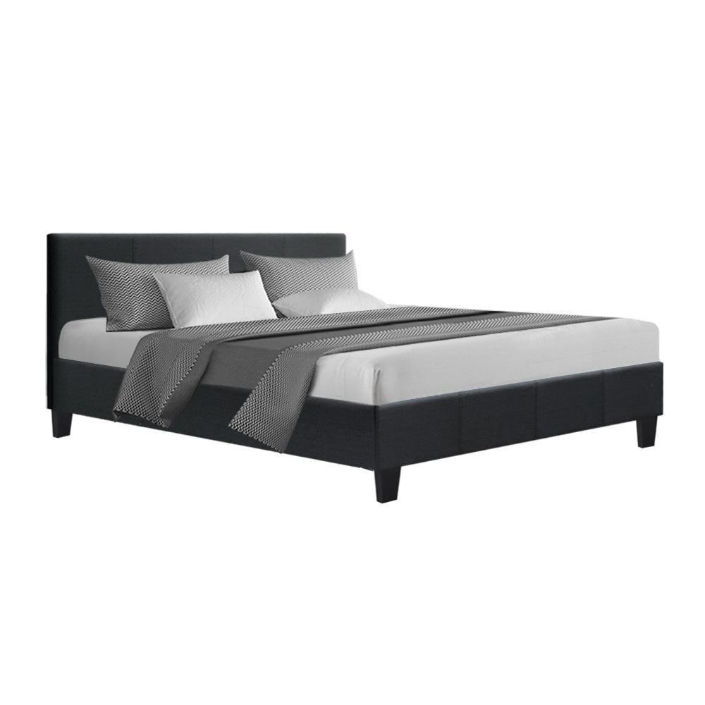 Saturn Bed & Mattress Package with 34cm Mattress - Charcoal Queen