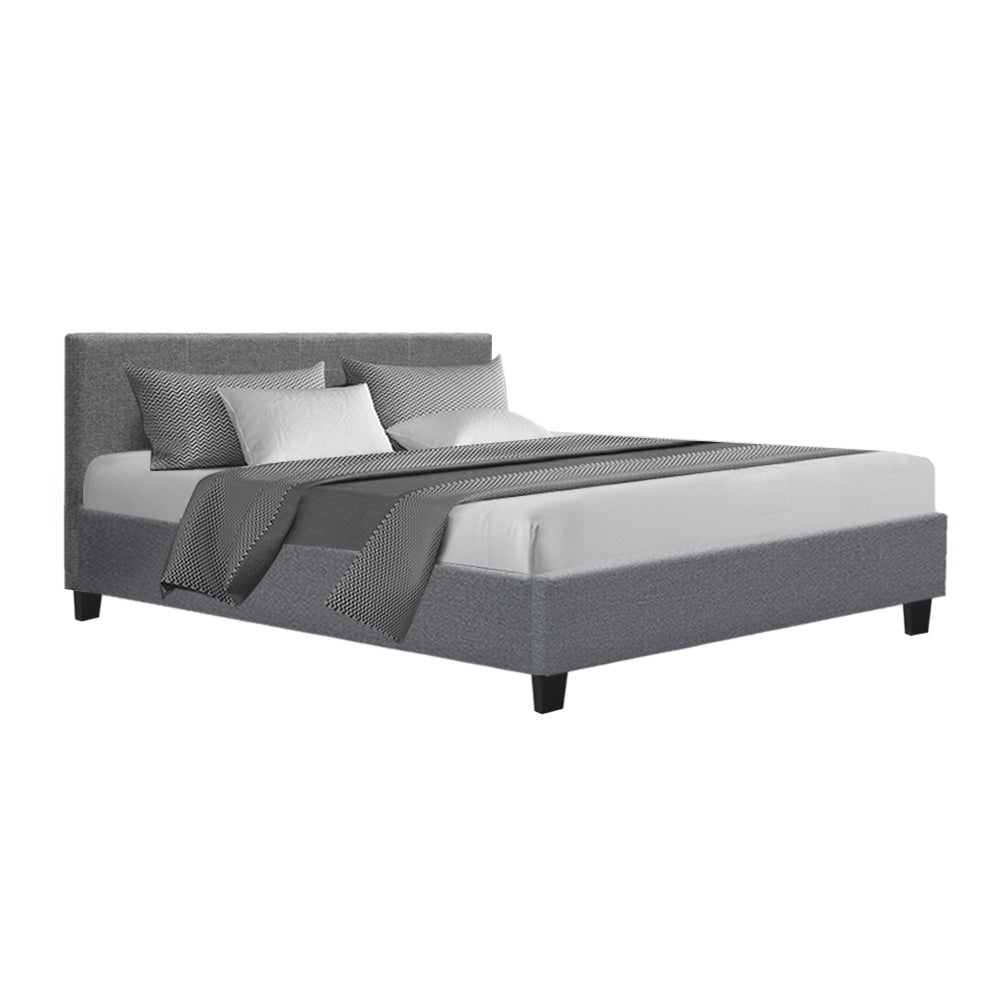 Trenton Grey Bed Frame Fabric - Queen