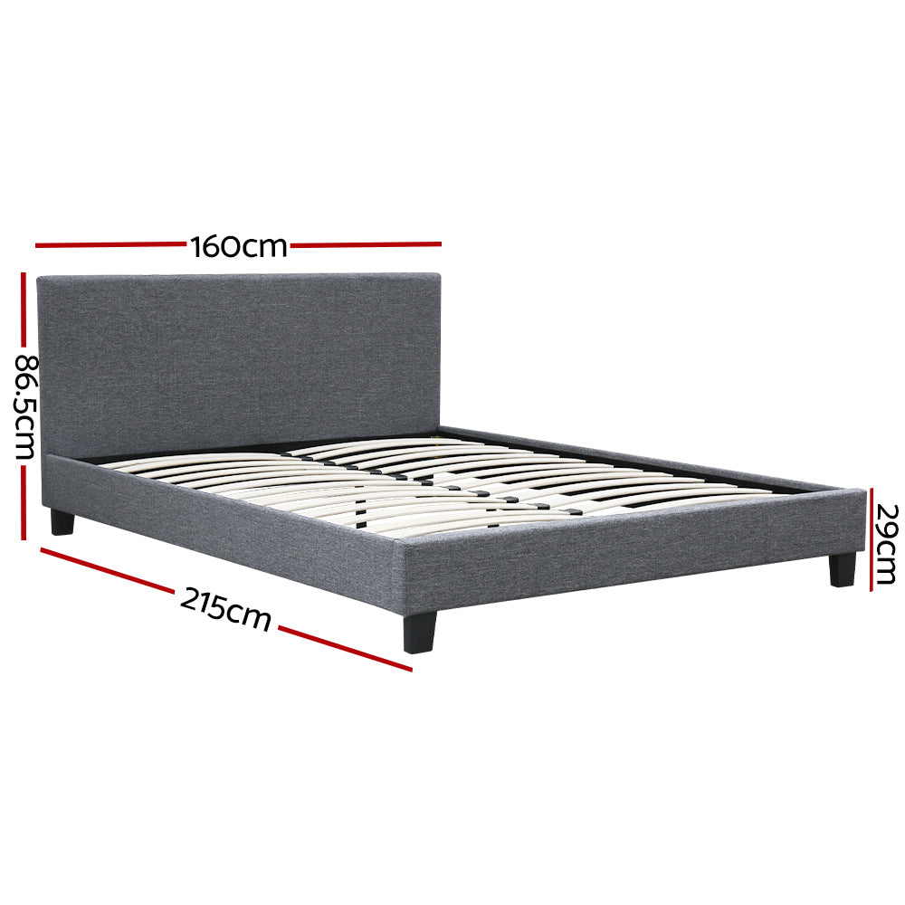 Saturn Bed & Mattress Package - Grey Queen