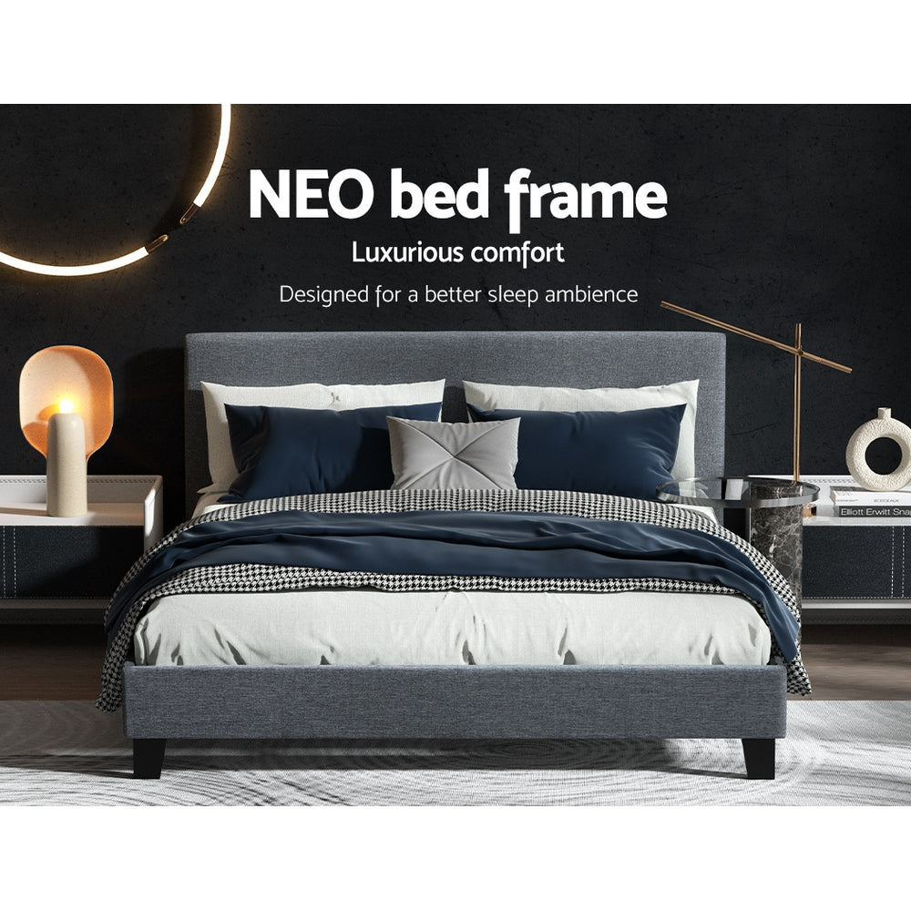 Trenton Grey Bed Frame Fabric - Queen