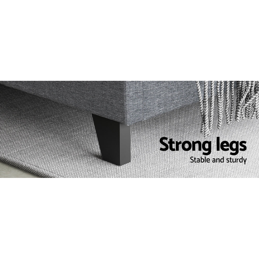 Trenton Grey Bed Frame Fabric - Queen