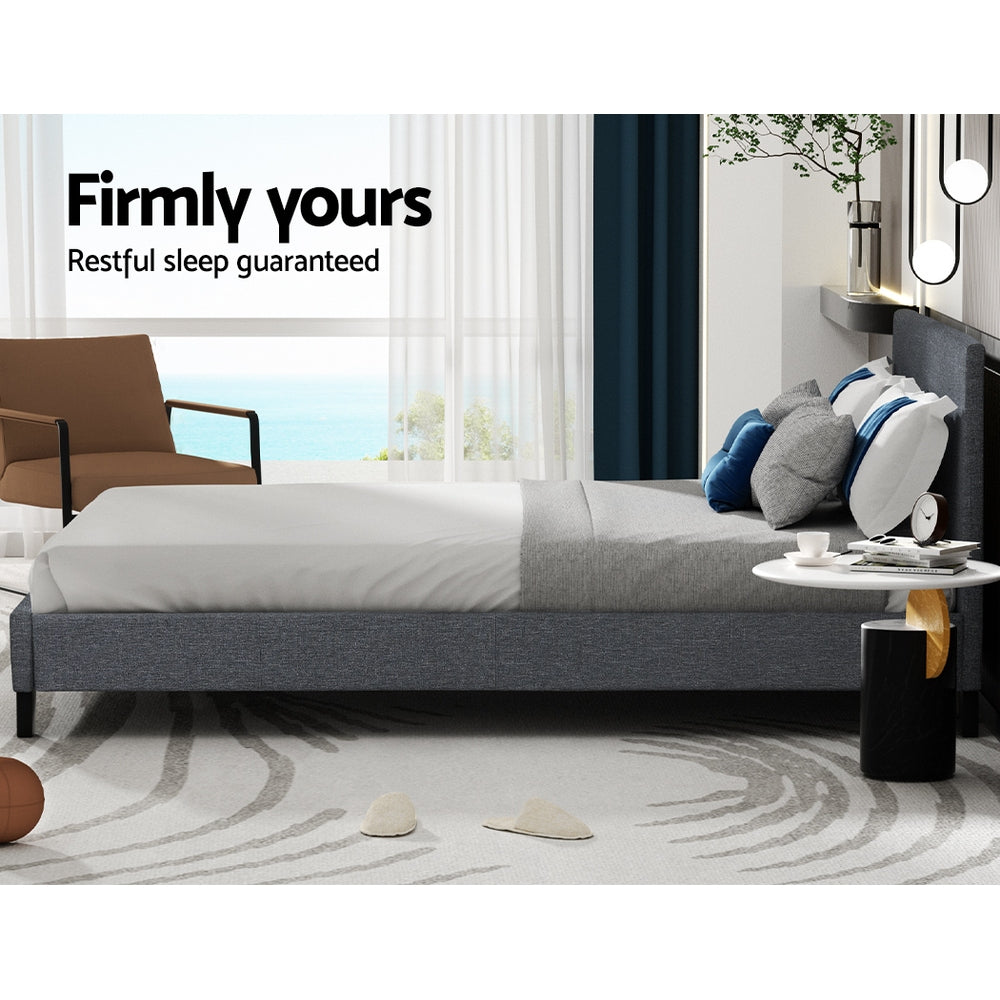 Trenton Grey Bed Frame Fabric - Queen