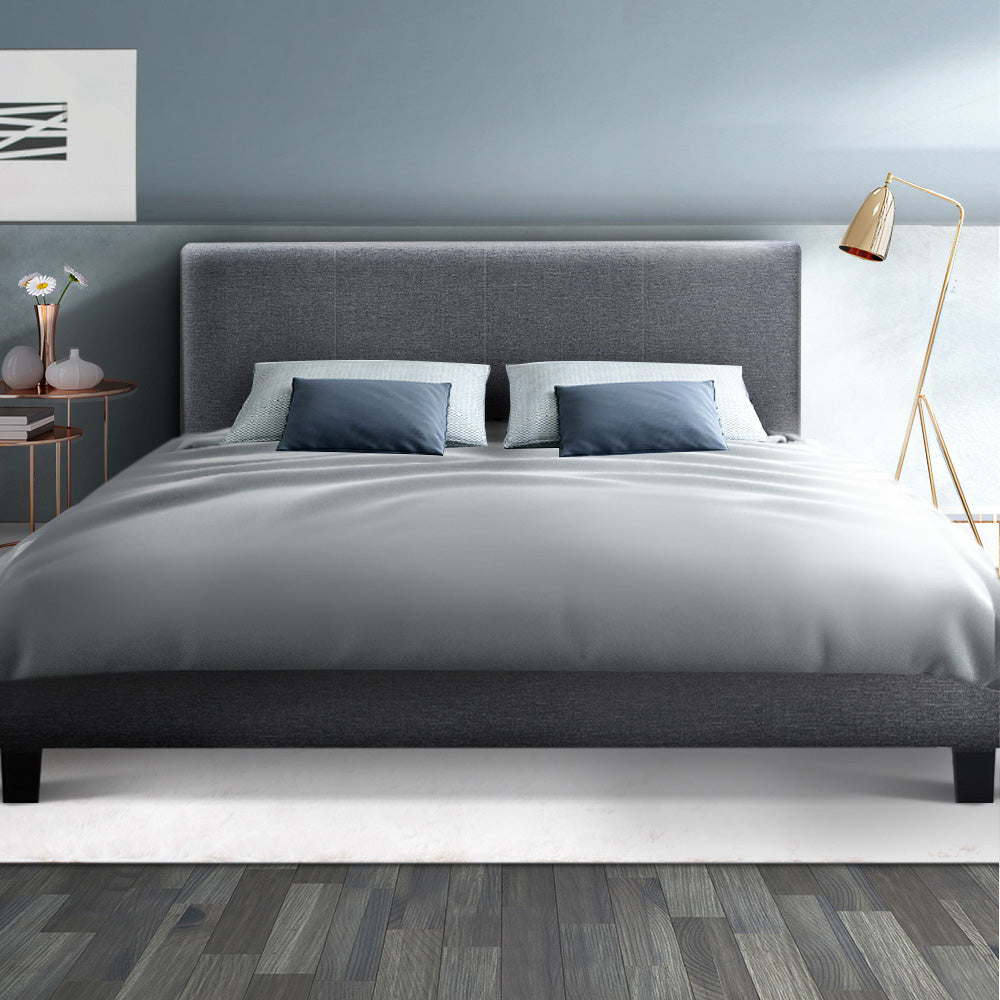 Trenton Grey Bed Frame Fabric - Queen