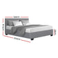 Ruby Bed & Mattress Package with 22cm Mattress - Grey Double