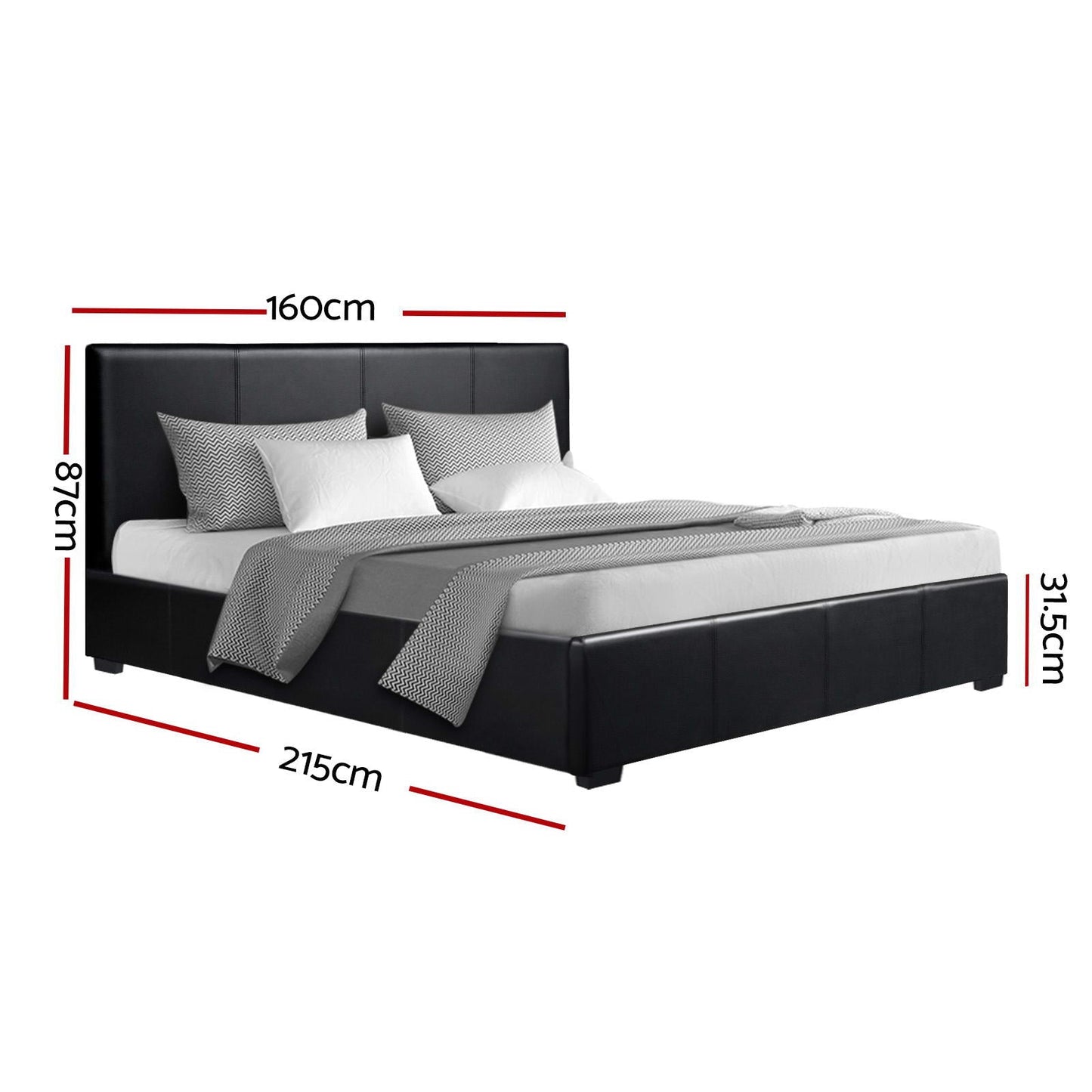 Ruby Bed & Mattress Package - Black Queen