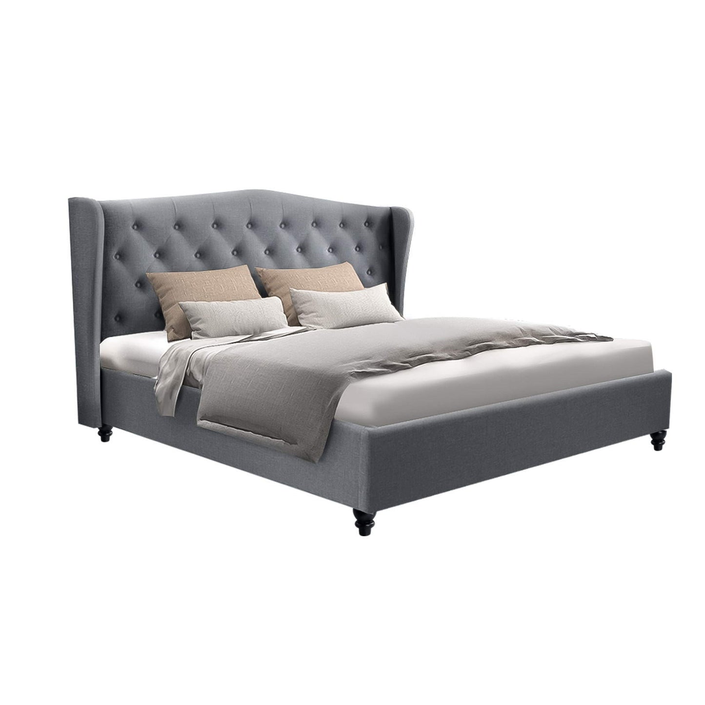 Diamond Bed & Mattress Package - Grey Queen