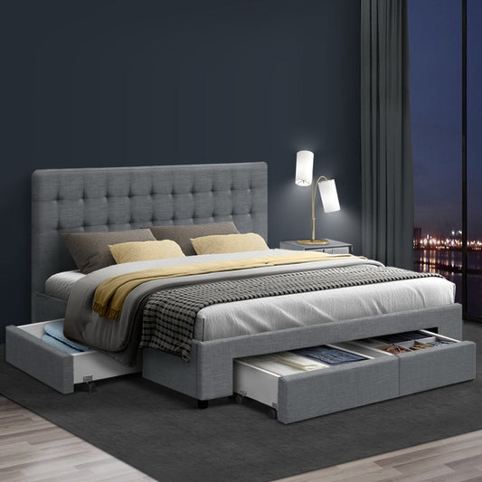 Pluto Bed & Mattress Package - Grey Queen