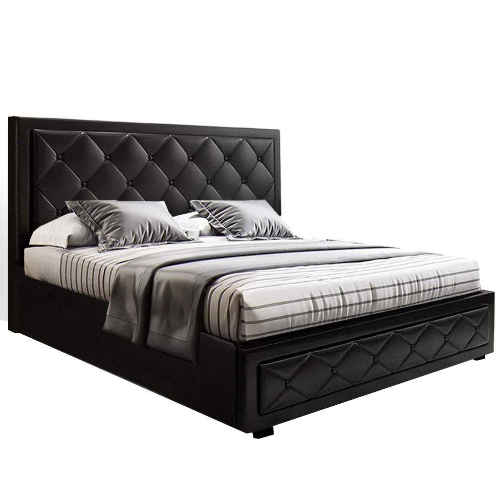 Amethyst Bed & Mattress Package - Black Double