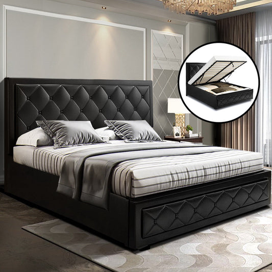 Amethyst Bed & Mattress Package - Black Double