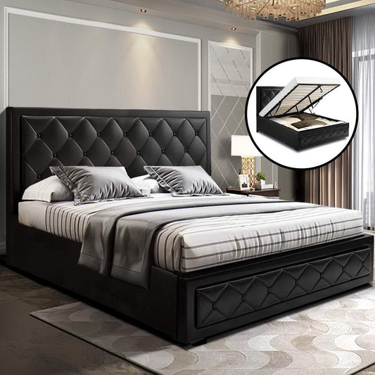 Amethyst Bed & Mattress Package with 34cm Mattress - Black Double