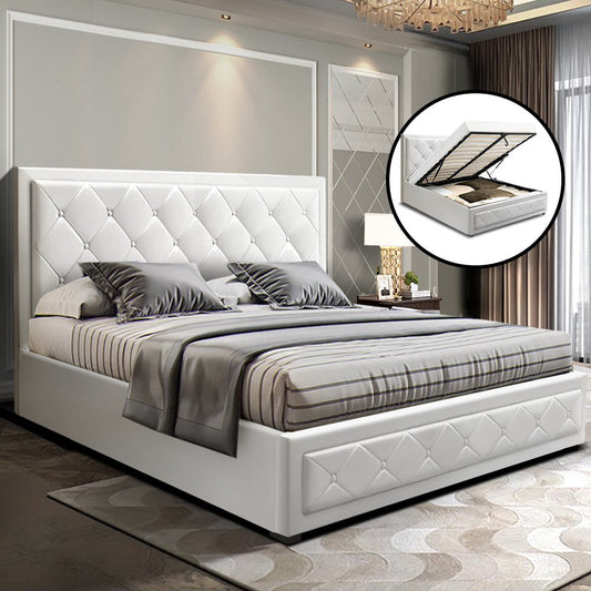 Helio 24cm Bed & Mattress Package - White Queen