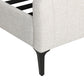 Marlowe Bed Frame Fabric with Headboard Wooden Slats Metal Legs - Beige Queen