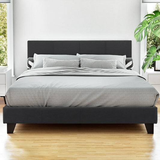 Amalfi Fabric Bed Frame - Charcoal Double