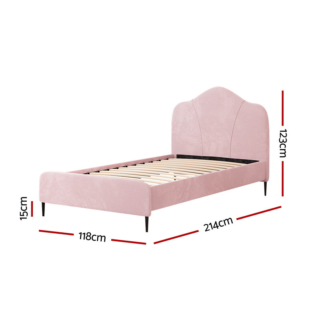 Morganite Bed & Mattress Package with 32cm Mattress - Pink King Single