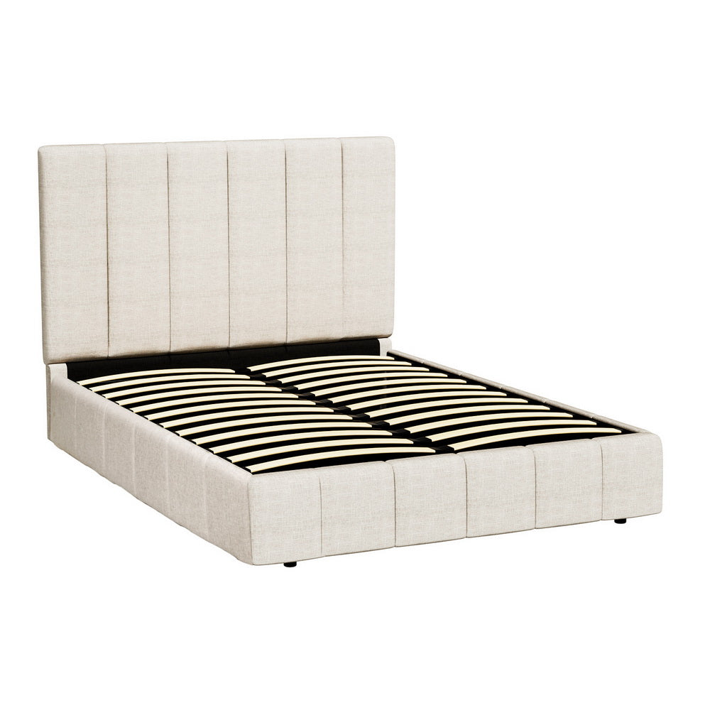 Genteel Bed & Mattress Package with 34cm Black Mattress - Beige Queen