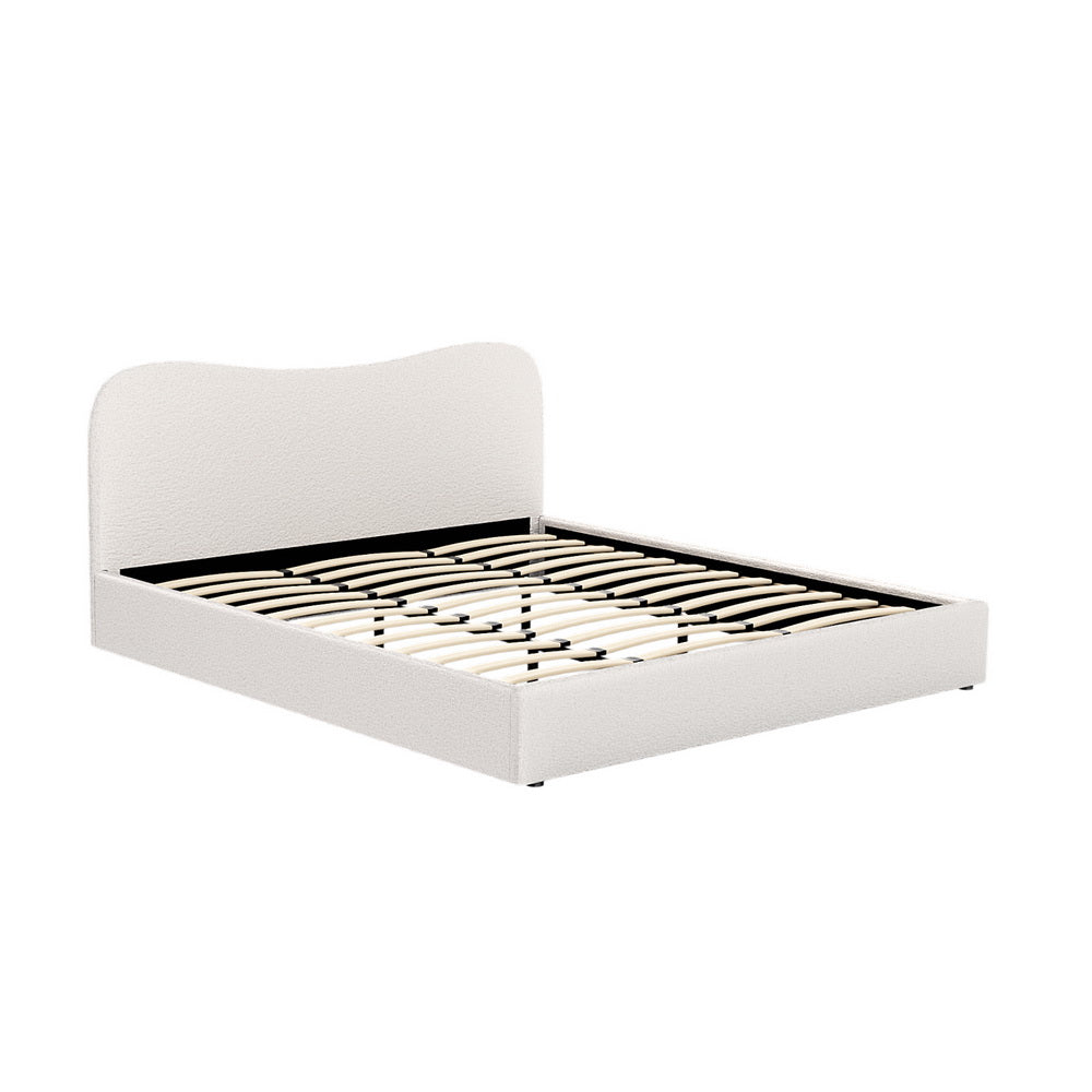 Naida Bed Frame Bouclé - Beige King