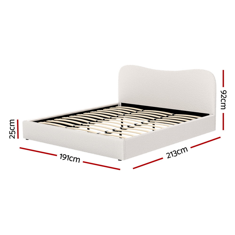 Naida Bed Frame Bouclé - Beige King