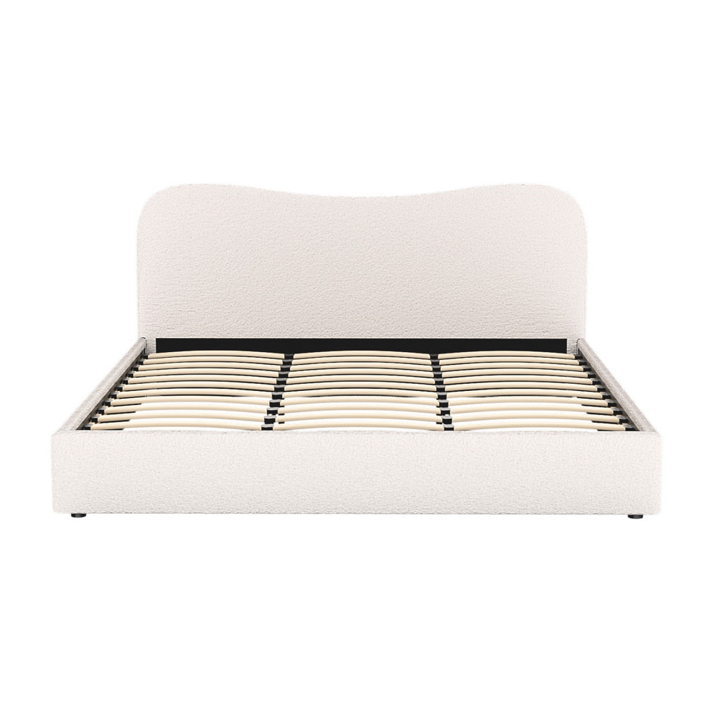 Naida Bed Frame Bouclé - Beige King