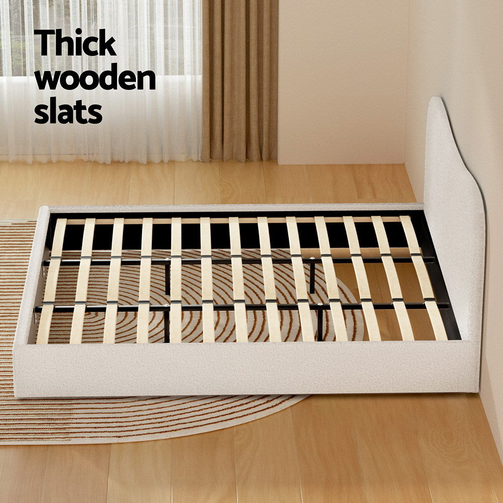 Naida Bed Frame Bouclé - Beige King