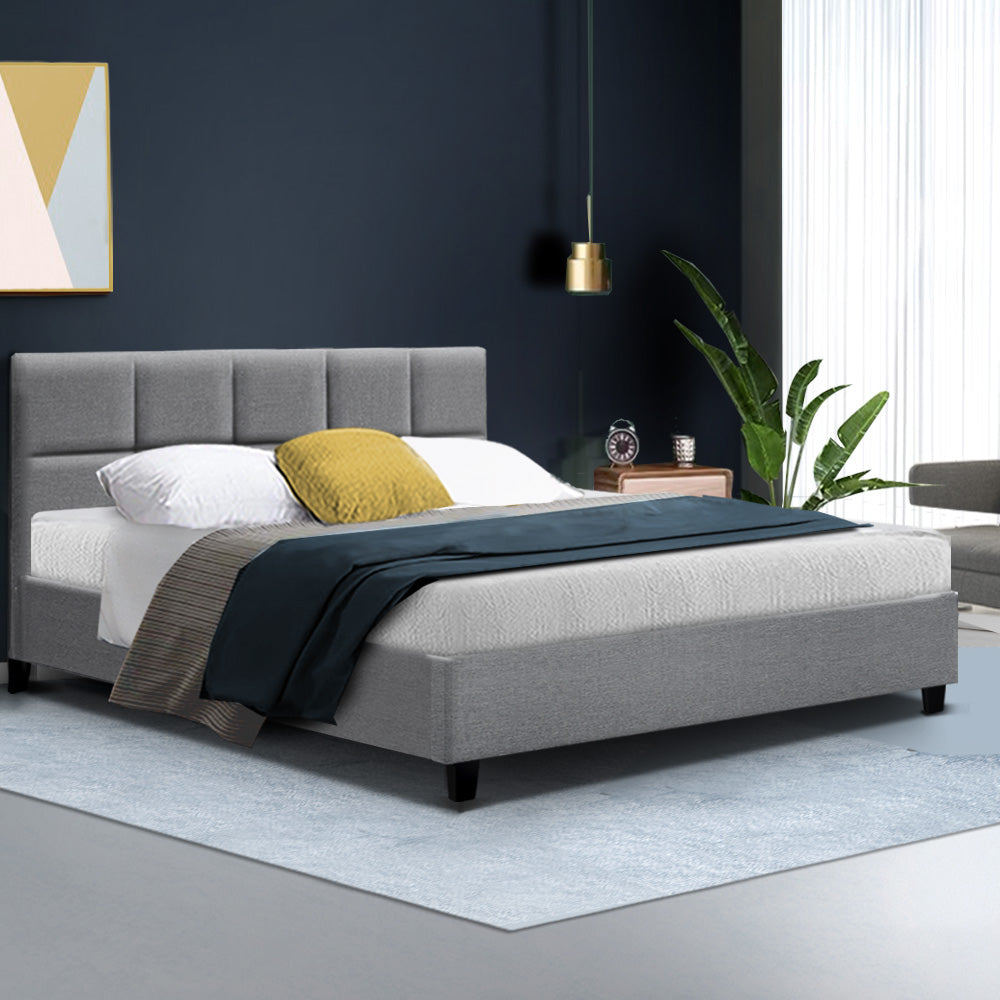 Pumice 24cm Bed & Mattress Package - Grey Queen