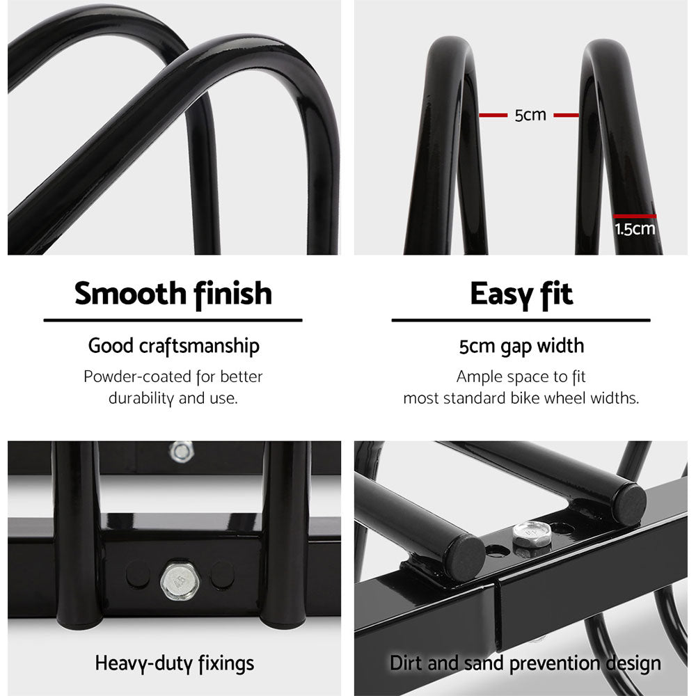 4 Bike Stand Floor Bicycle Storage Black