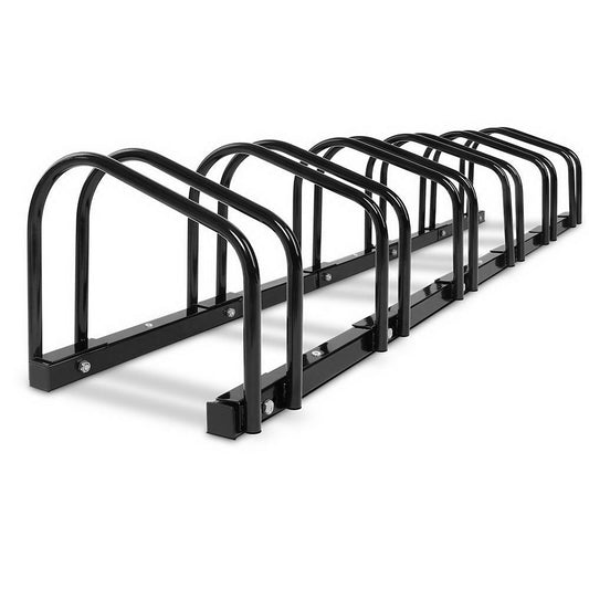 6 Bike Stand Floor Bicycle Storage Black
