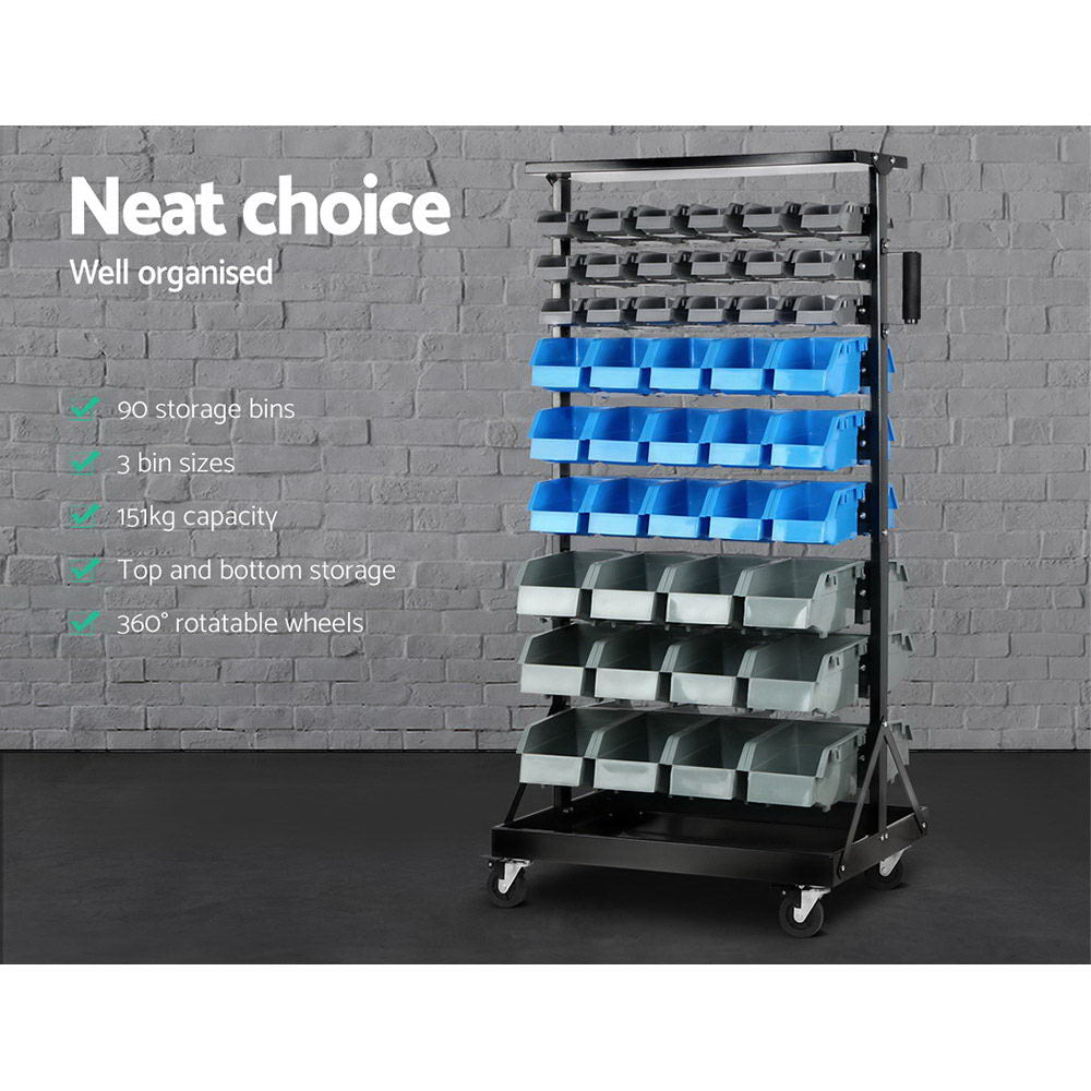90 Bin Storage Rack Stand