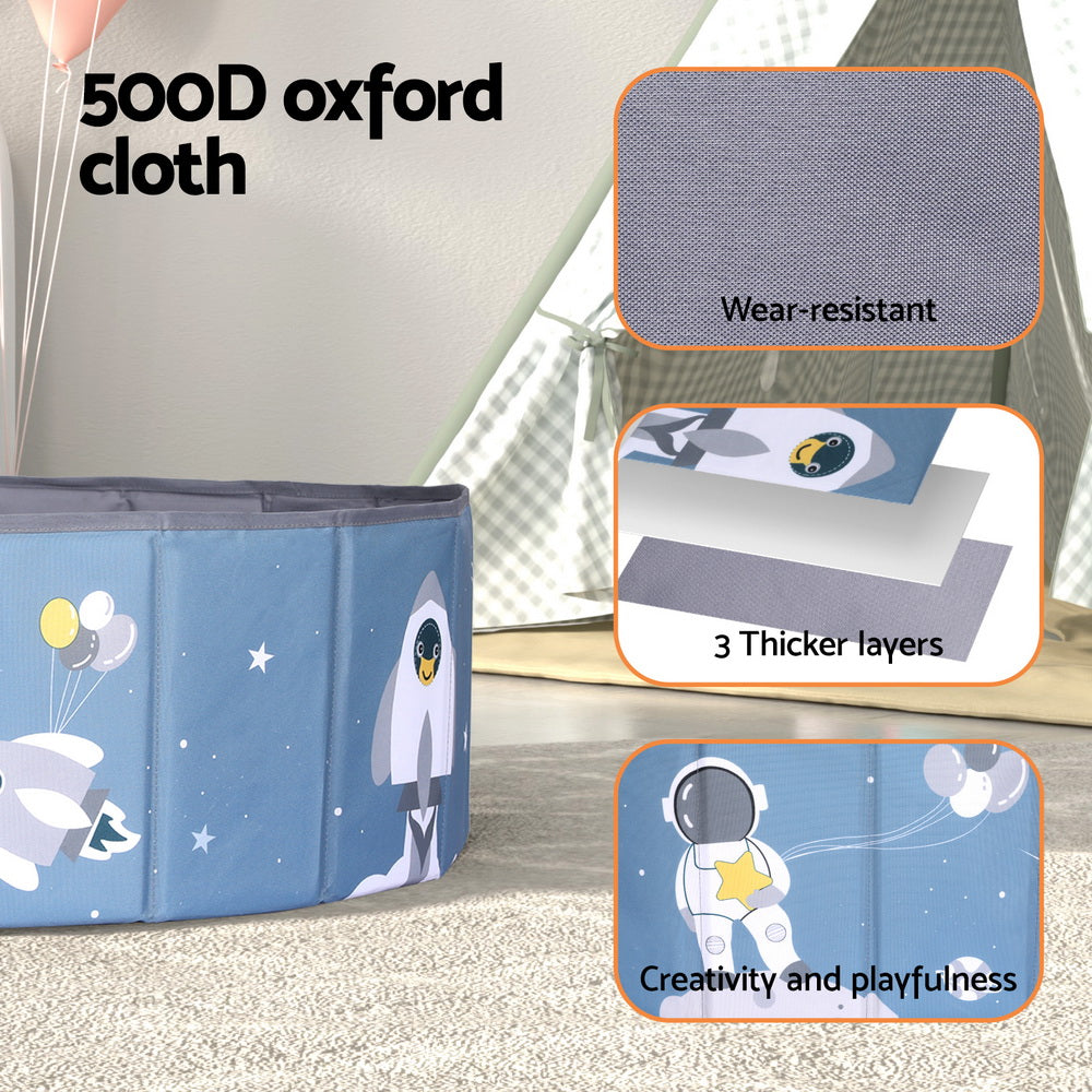 Kids Ball Pool Pit Toddler Play Foldable Child Playhouse Storage Bag Blue