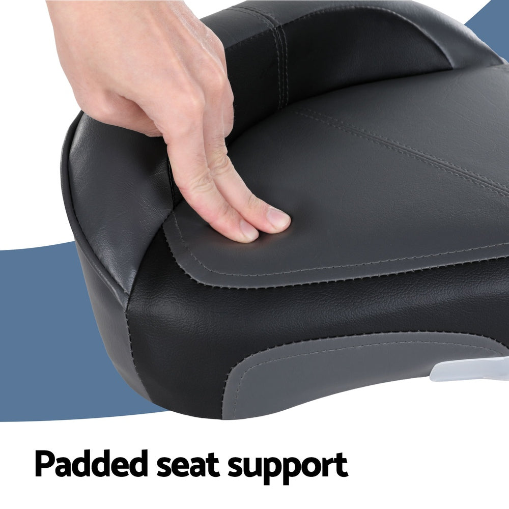 Stand Up Lean Boat Seats Casting Fishing Seat Swivel 8cm Padding Grey