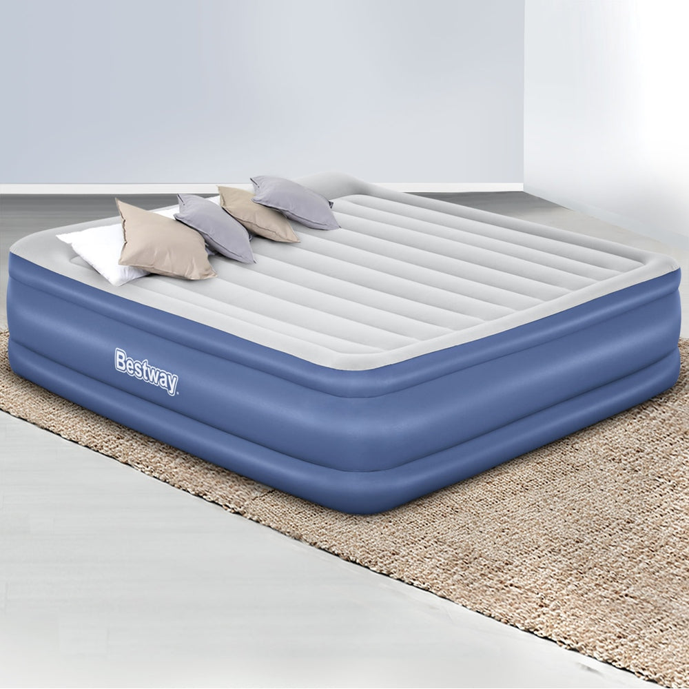 Factory Buys 56cm Air Mattress Inflatable Bed Airbed - Blue King