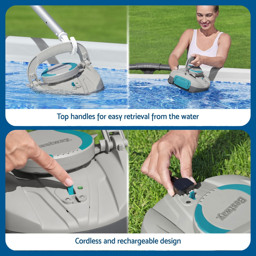 Robotic Pool Cleaner Cordless Automatic Robot Clean Swimming Pools Floor