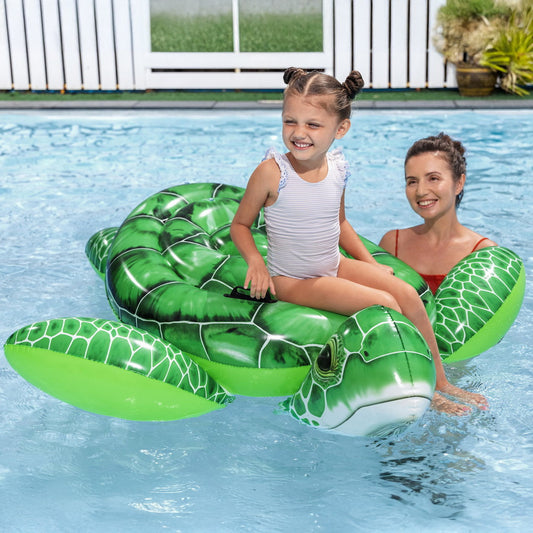 Float Turtle Rider Inflatable Ride On Floating Pool Lounger 153x140CM