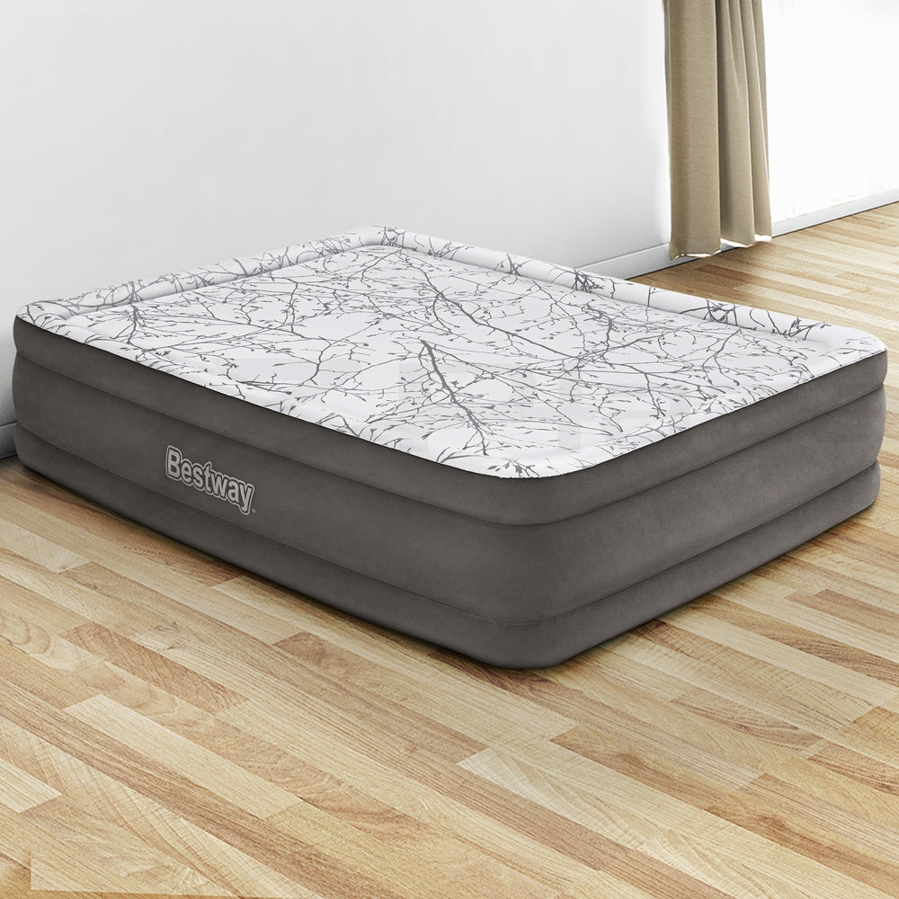 Factory Buys 46cm Air Mattress Inflatable Bed Airbed Decorated Surface - Grey Queen