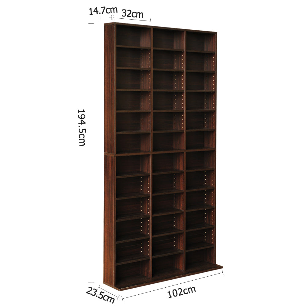 Artiss Bookshelf CD Storage Rack - Walnut