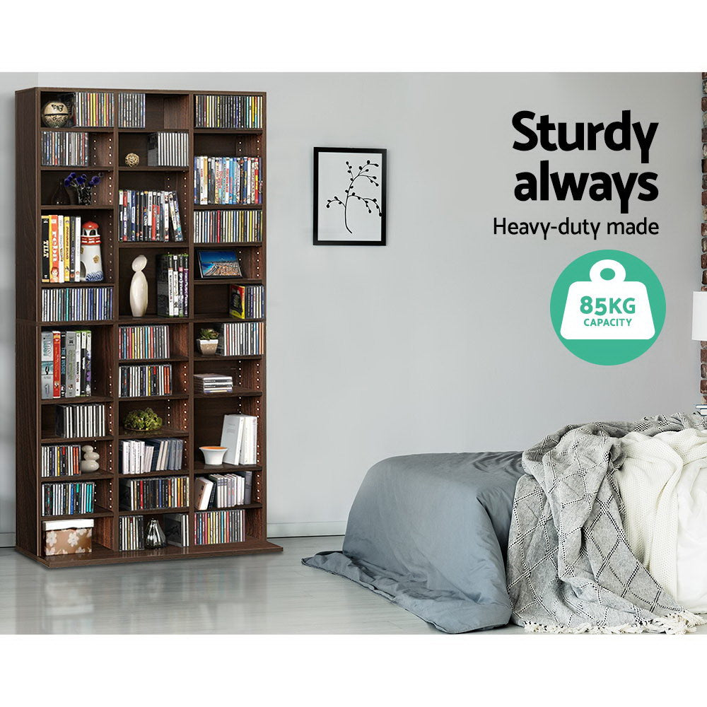 Artiss Bookshelf CD Storage Rack - Walnut