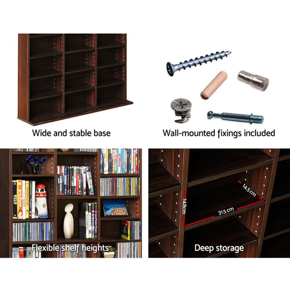 Artiss Bookshelf CD Storage Rack - Walnut