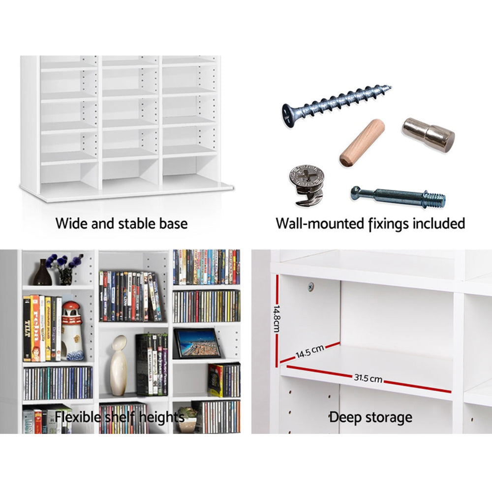 Artiss Bookshelf Cd Storage Rack - Bert White