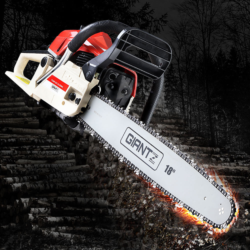 Chainsaw Petrol 75CC 18" Bar Commercial E-Start Pruning Chain Saw