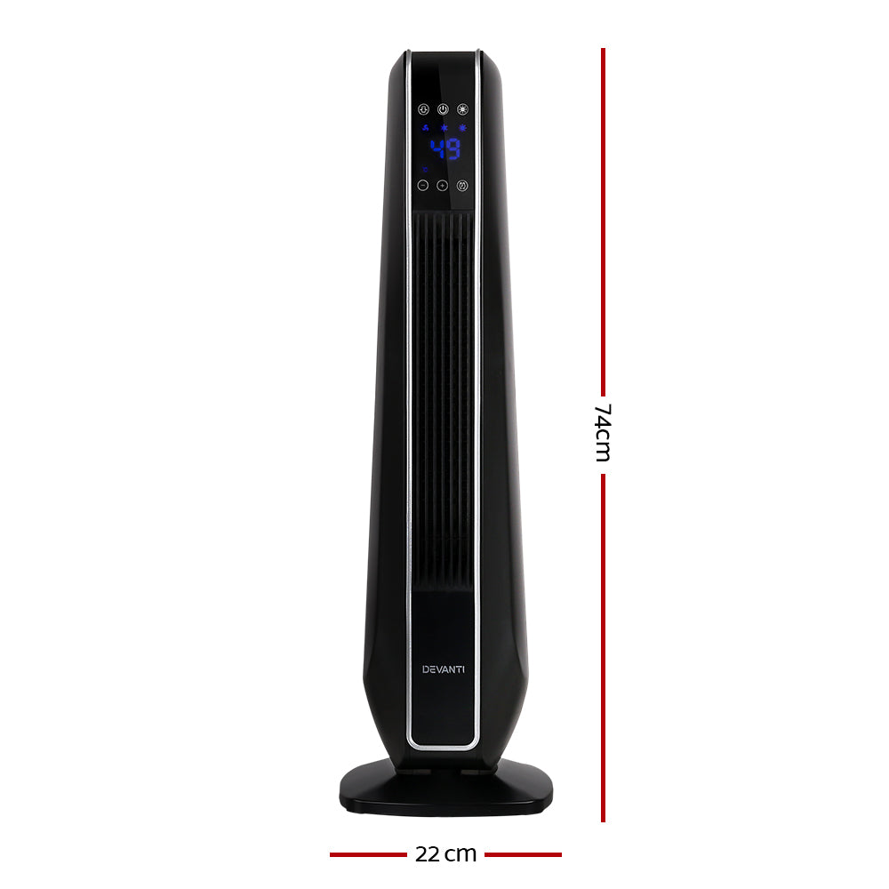 Electric Ceramic Tower Heater 2400W - Black