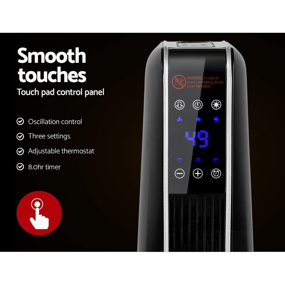 Electric Ceramic Tower Heater 2400W - Black