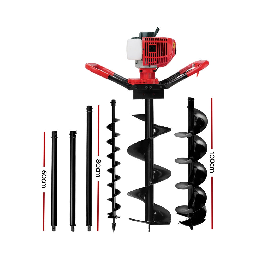 80CC Petrol Post Hole Digger Drill Extension Auger Bits