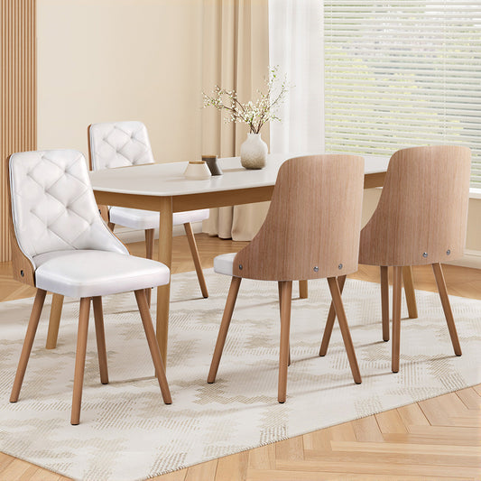Gillian Set of 4 Dining Chairs White PU - White