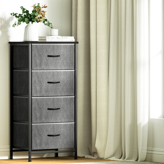 Artiss Chest of 4 Drawers Storage Dresser Tallboy - Grey