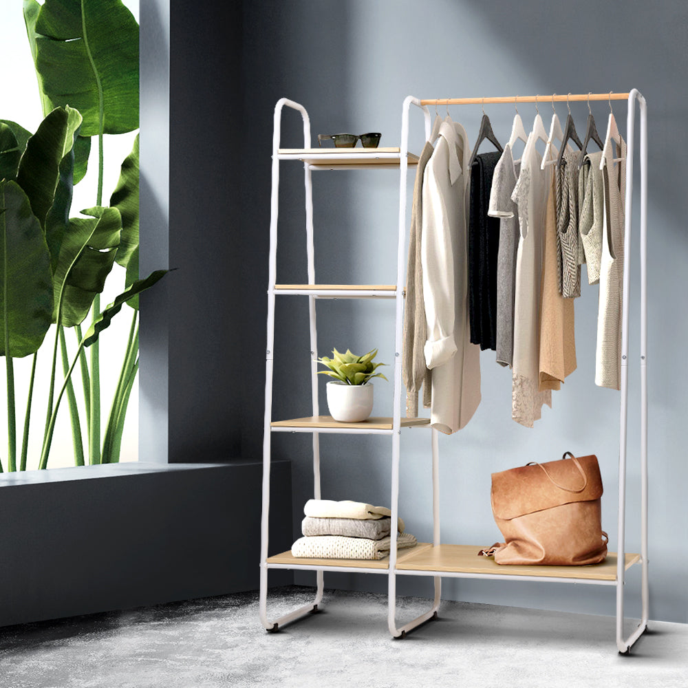 Closet Storage Rack Clothes Hanger Shelf Garment Rail Stand