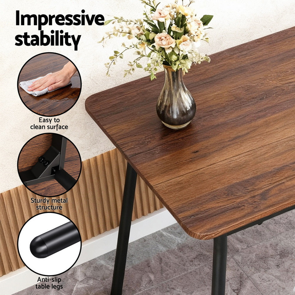 5-Piece Nando Dining Table & Chair Set Bench Kitchen Furniture Rustic