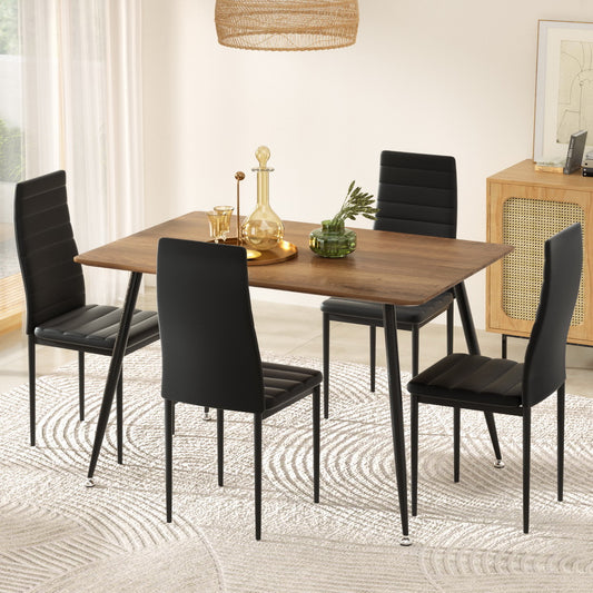 5-Piece Ombra Dining Table & Chair Set Rectangle Metal